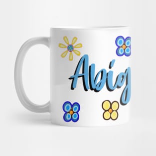 Top 10 best personalised gifts 2022  - Abigail - personalised,personalized name cursive with summertime daisies. Abigail Mug